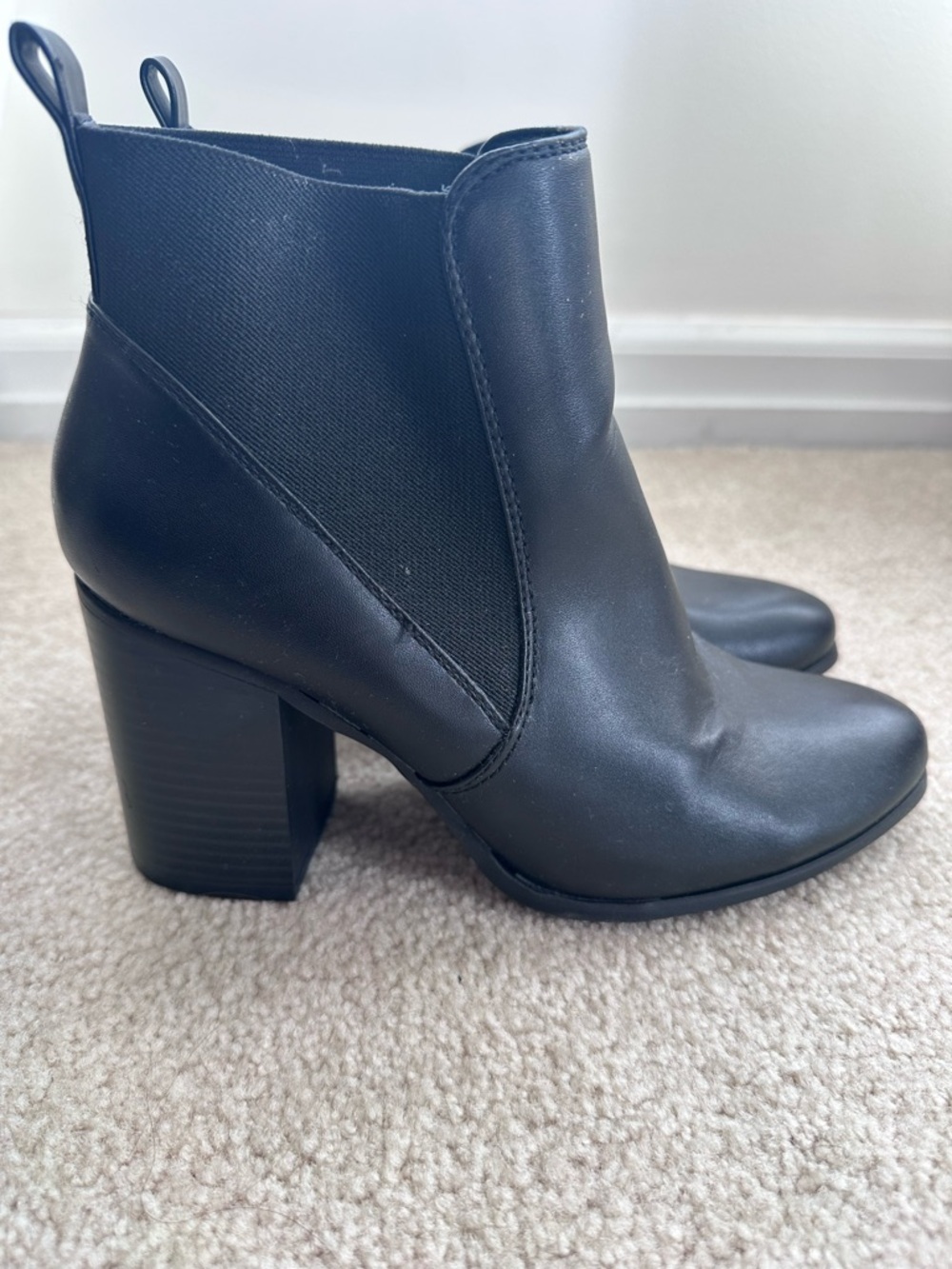 Classic Black Ankle Bootie with Block Heel - Women's